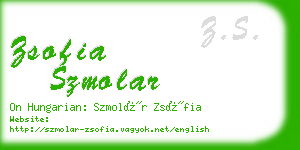 zsofia szmolar business card